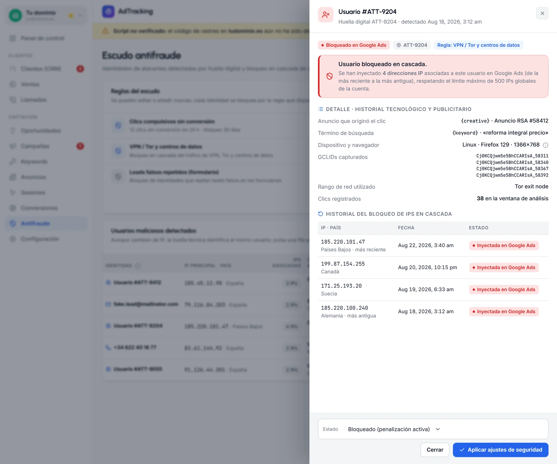 Attackers identified by fingerprint, not IP