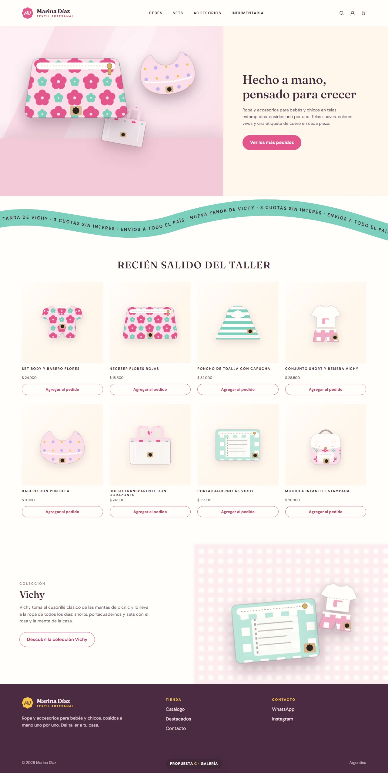 Three homepages in one palette