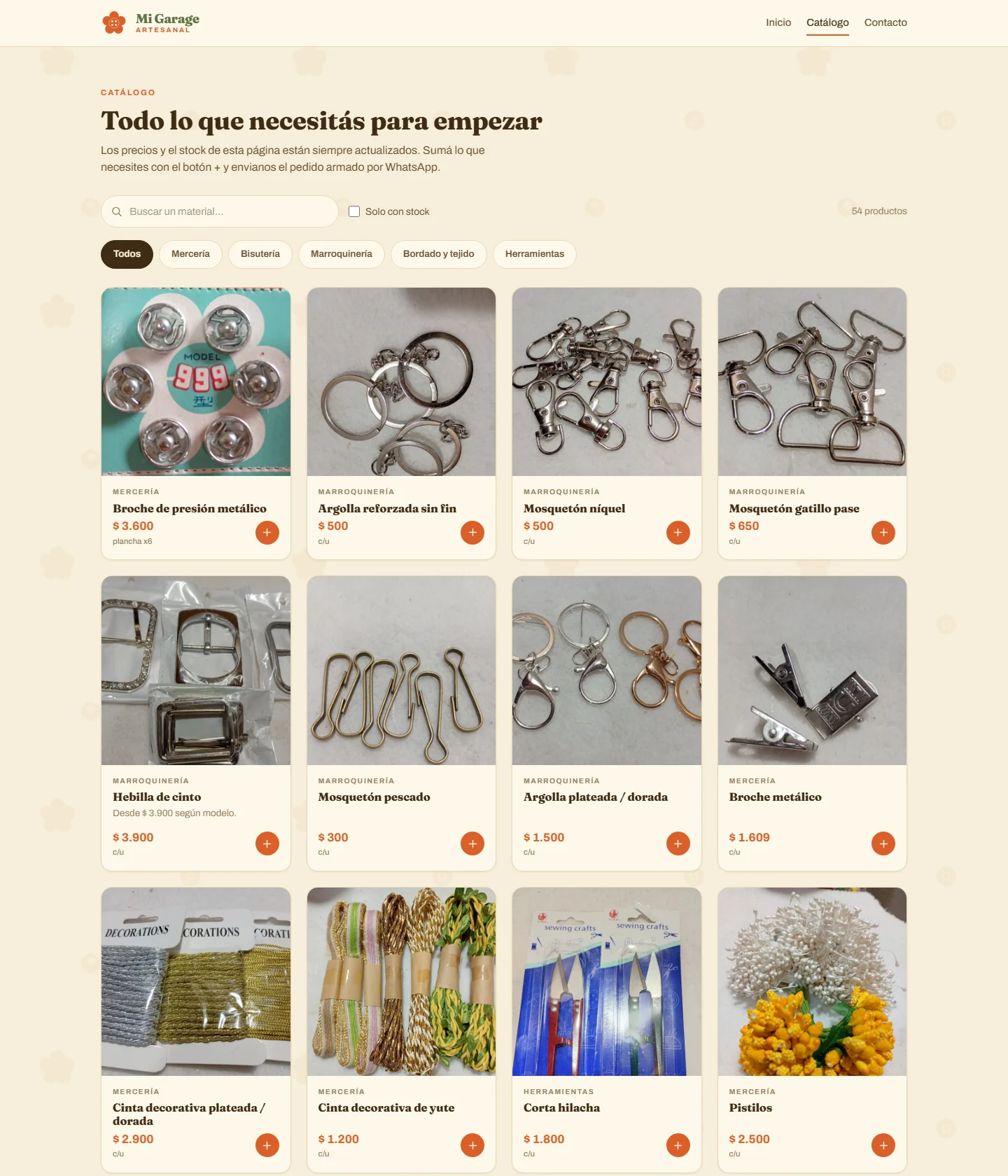 Prices and stock, always current
