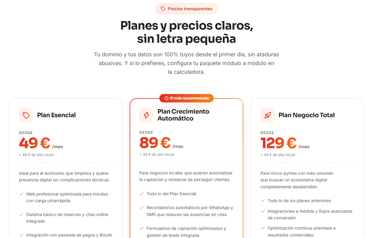 Three plans, no fine print