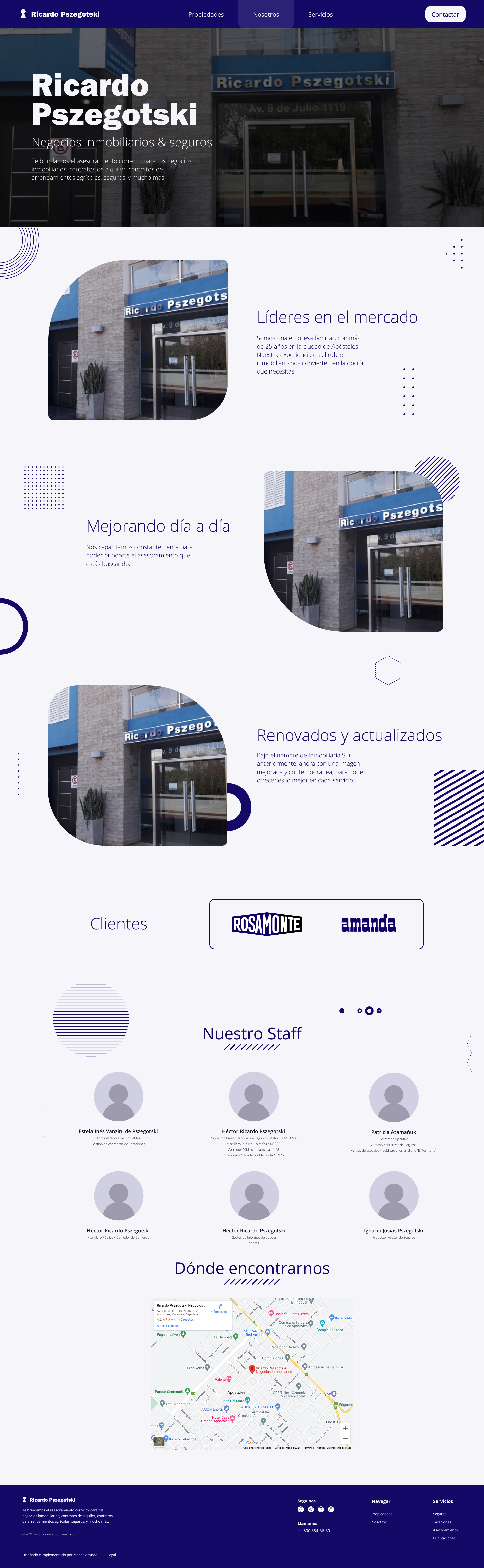 Homepage with modern layout