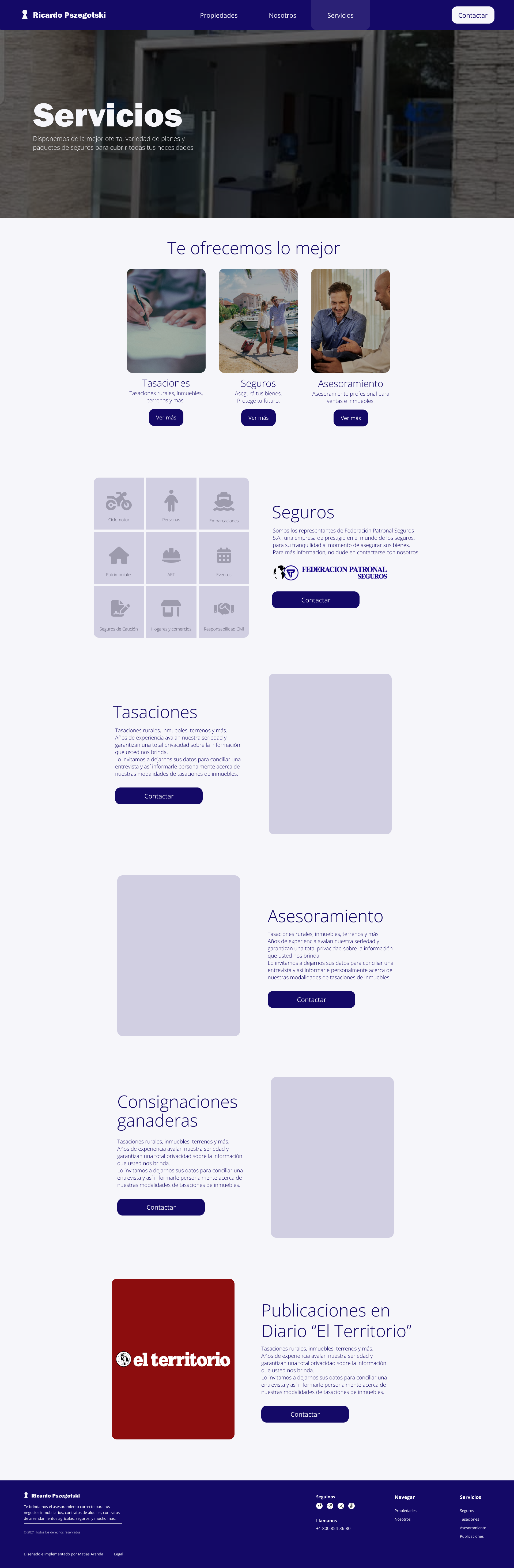 Services and property sections
