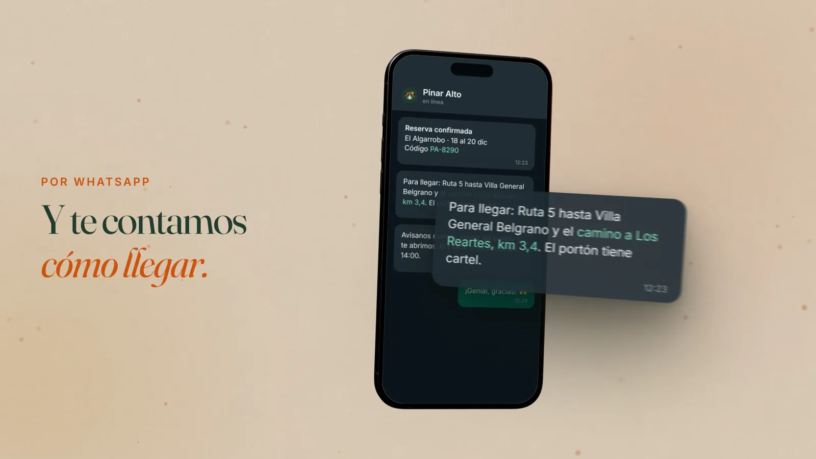 How to get there, by WhatsApp