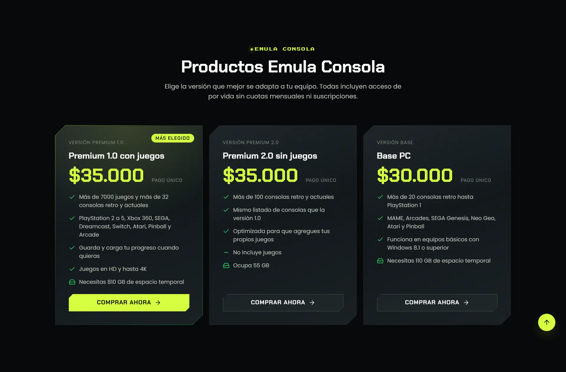 Three versions, one-time payment