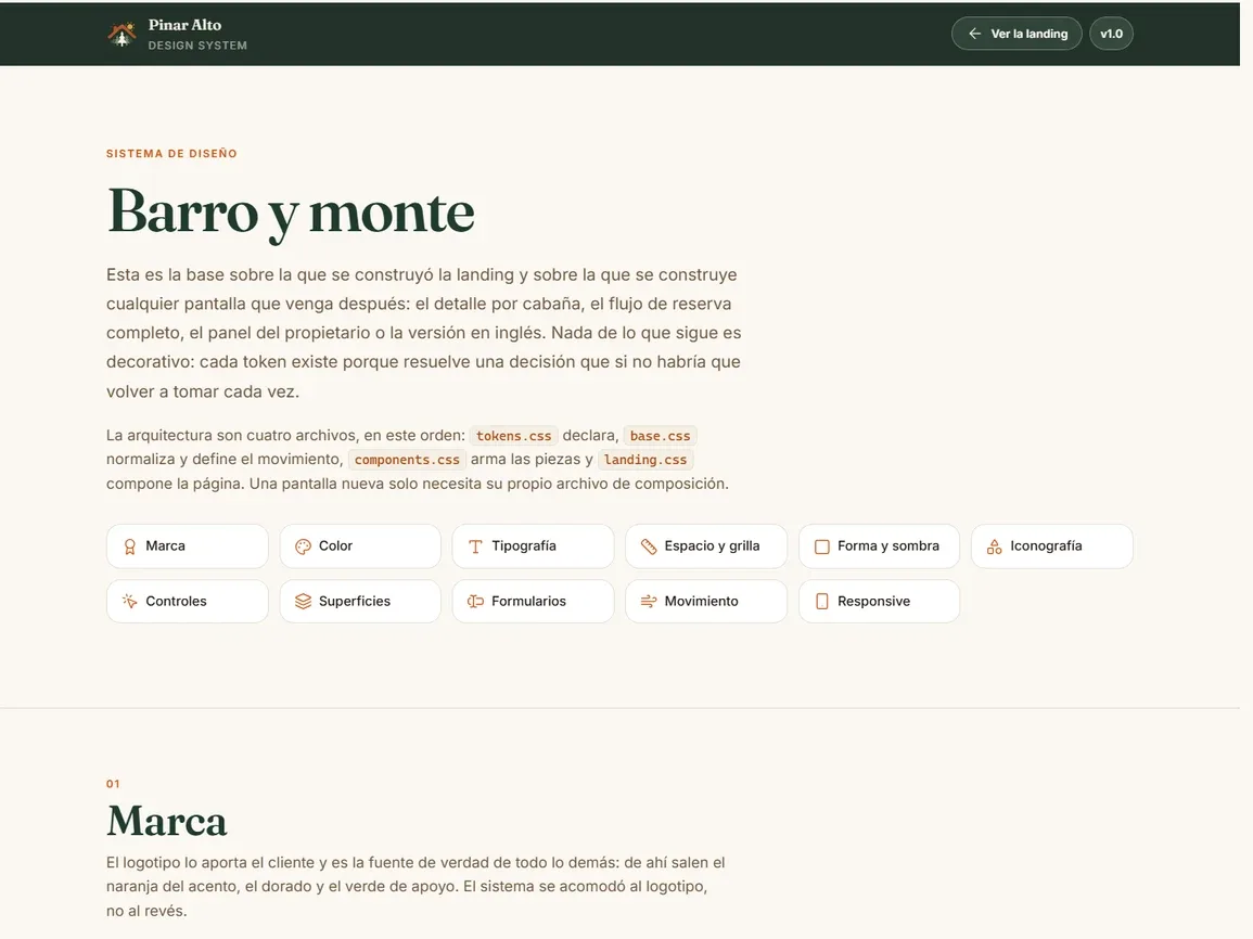 sistema de diseño · Barro y monte