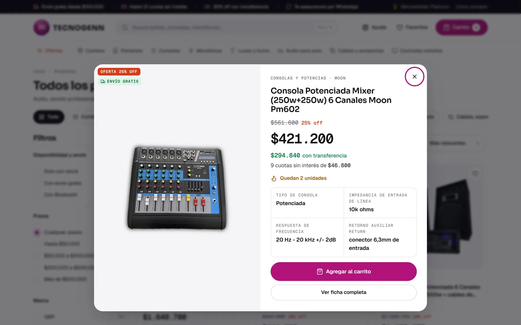 Buy without leaving the list