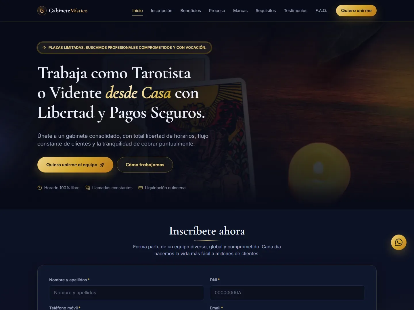Gabinete Místico · Vacantes