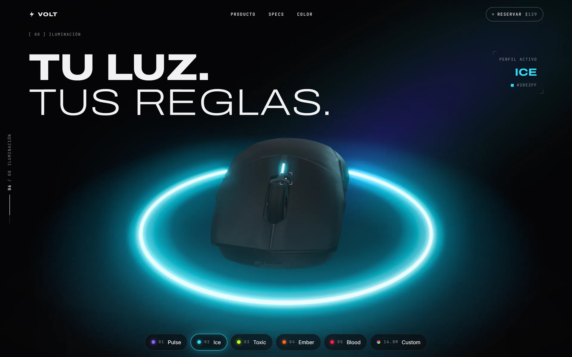 iluminación · perfil ice